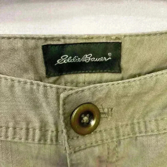 Eddie Bauer Womens Size 6 Tan Khaki Capri Wide Leg Pants Embroidered Accents - Picture 4 of 16